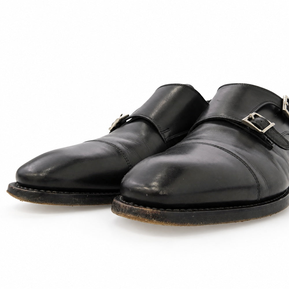 Santoni サントーニ 14713 ダブルモンク レザー シューズ ブラック系 7.5【中古】
