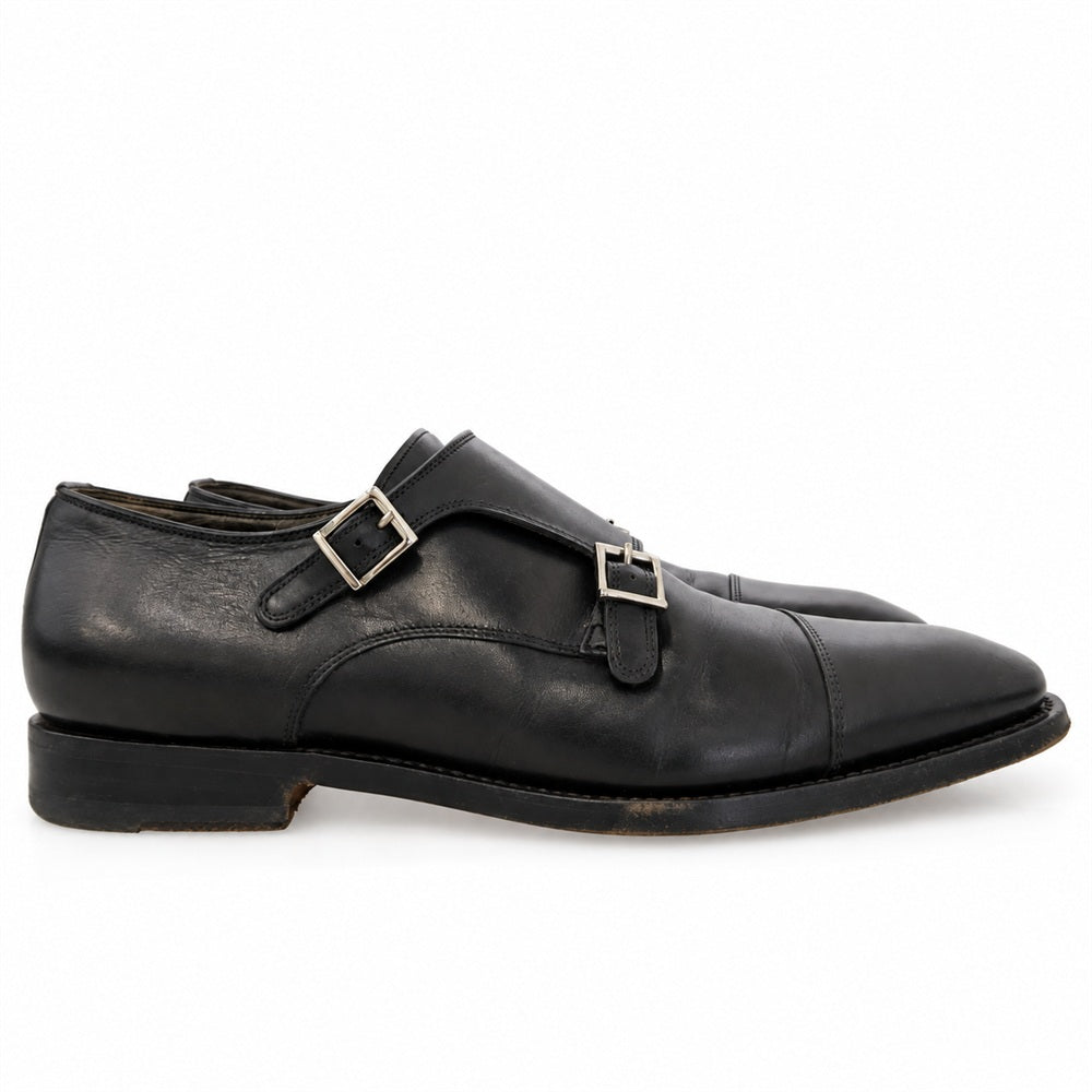 Santoni サントーニ 14713 ダブルモンク レザー シューズ ブラック系 7.5【中古】