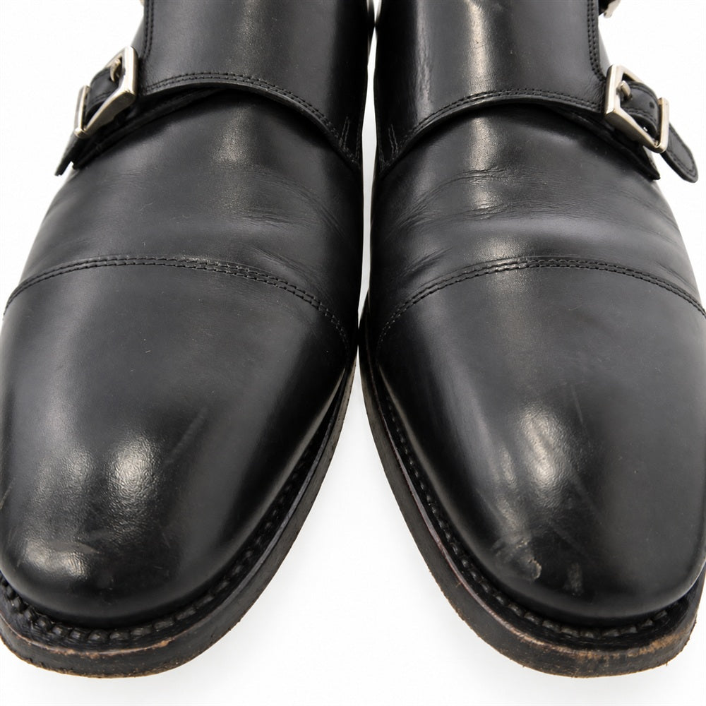 Santoni サントーニ 14713 ダブルモンク レザー シューズ ブラック系 7.5【中古】