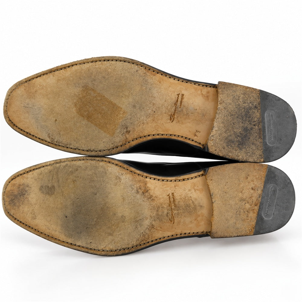 Santoni サントーニ 14713 ダブルモンク レザー シューズ ブラック系 7.5【中古】