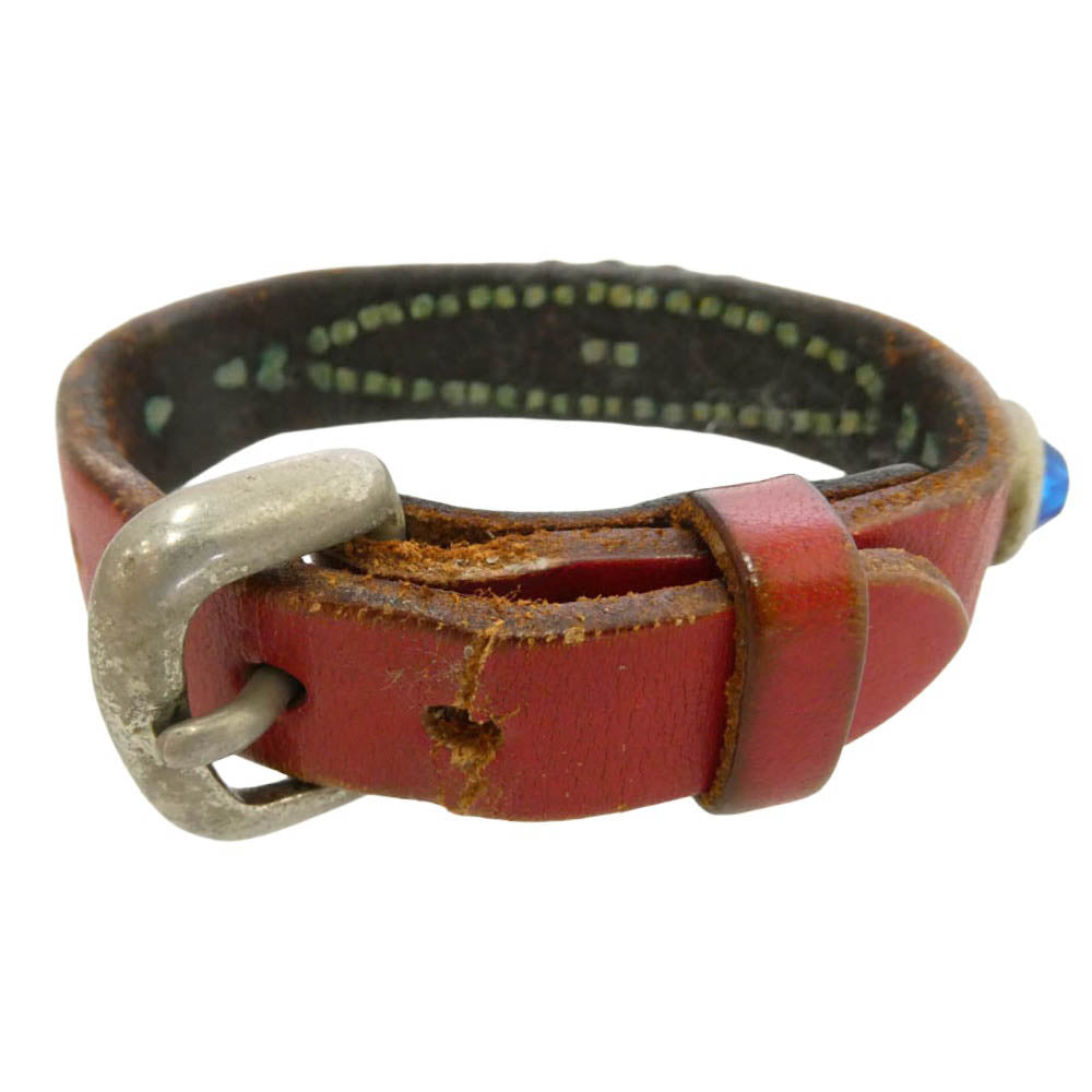 WOLF'S HEAD ウルフズヘッド スタッズ レザー ブレスレット 15mm マルチカラー系【中古】