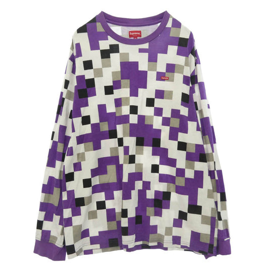 Supreme シュプリーム 20AW Small Box Logo L/S Tee Purple Digital Camo スモール ボックスロゴ ロングスリーブ Tシャツ パープル デジタル カモ 長袖カットソー パープル系 XL【中古】
