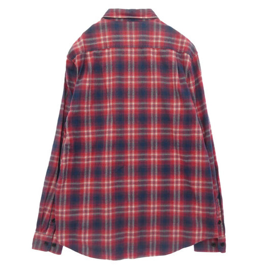 Supreme シュプリーム チェック柄 長袖 ポケット シャツ レッド系 XL【中古】
