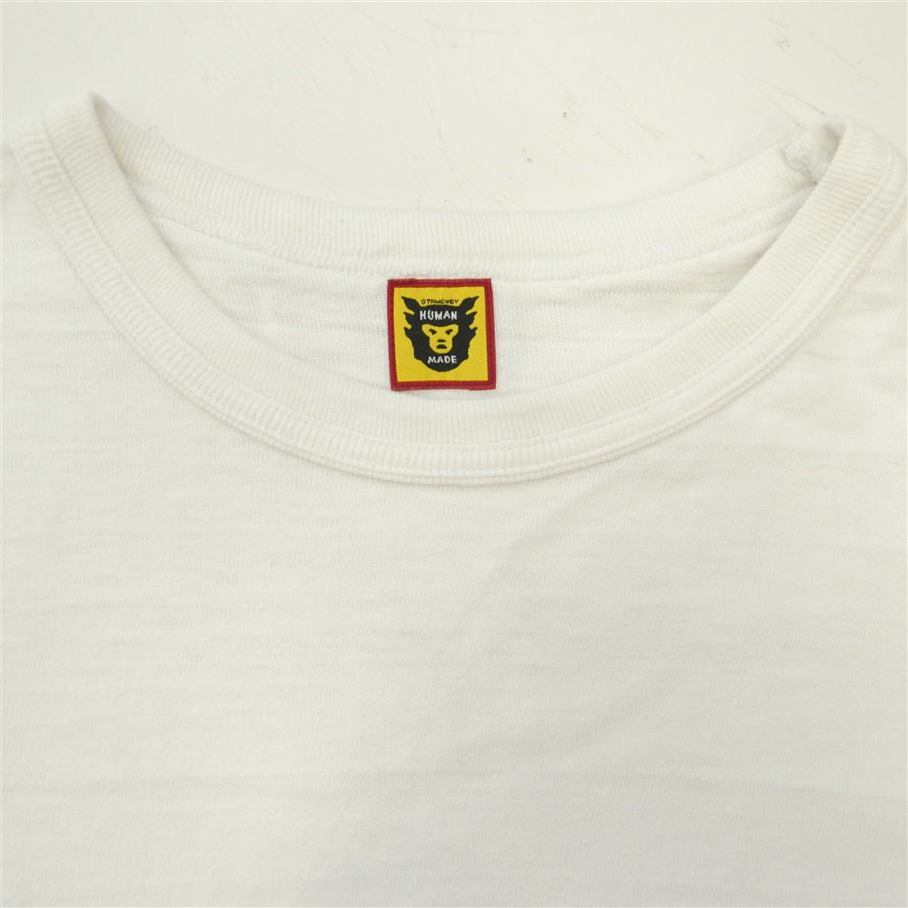 HUMAN MADE ヒューマンメイド DRY ALLS ハートロゴ カモ バックプリント Tシャツ 半袖カットソー ホワイト系 XXL【中古】