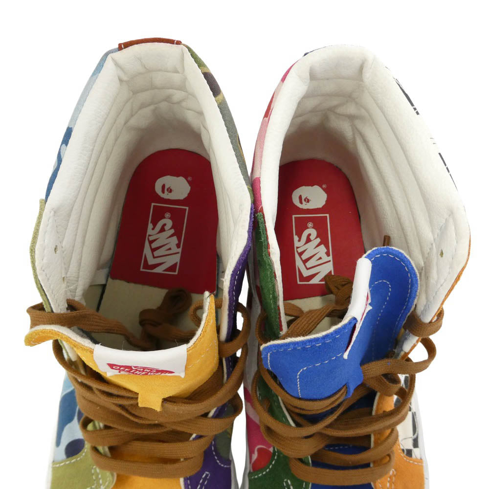 VANS バンズ 500714 × A BATHING APE ABC CAMO SK8-HI ア ベイシング エイプ スケートハイ DX マルチカモ ハイカットスニーカー マルチカラー系 28.5cm【中古】