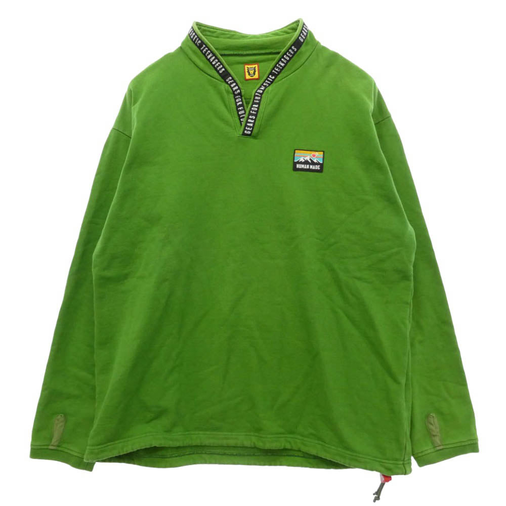 HUMAN MADE ヒューマンメイド 21AW Stand Collar Sweatshirt スタンドカラー スウェットシャツ グリーン系 XL【中古】