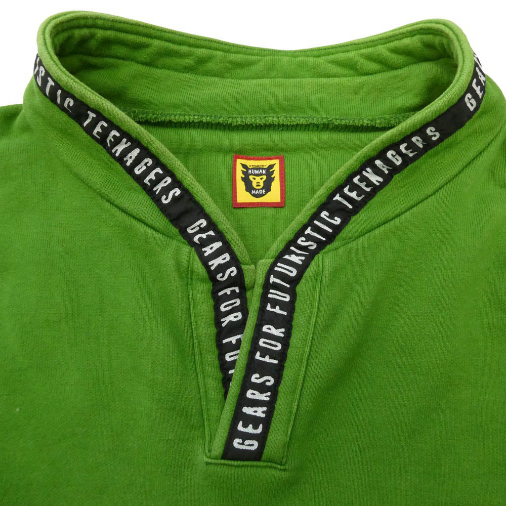 HUMAN MADE ヒューマンメイド 21AW Stand Collar Sweatshirt スタンドカラー スウェットシャツ グリーン系 XL【中古】