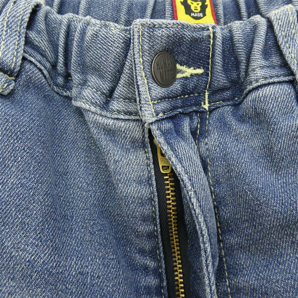 HUMAN MADE ヒューマンメイド Relax Denim pants ワッペン リラックス デニム イージーパンツ ブルー系 L【中古】