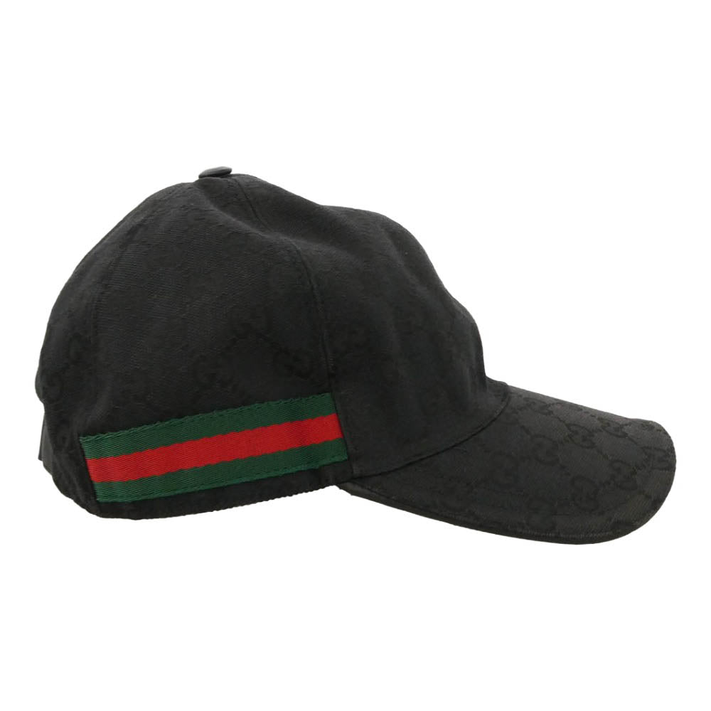 GUCCI グッチ 200035 KQWBG ORIGINAL GG CANVAS BASEBALL HAT オリジナル ジージー キャンバス ベースボール ハット キャップ 帽子 ブラック系 XL【中古】