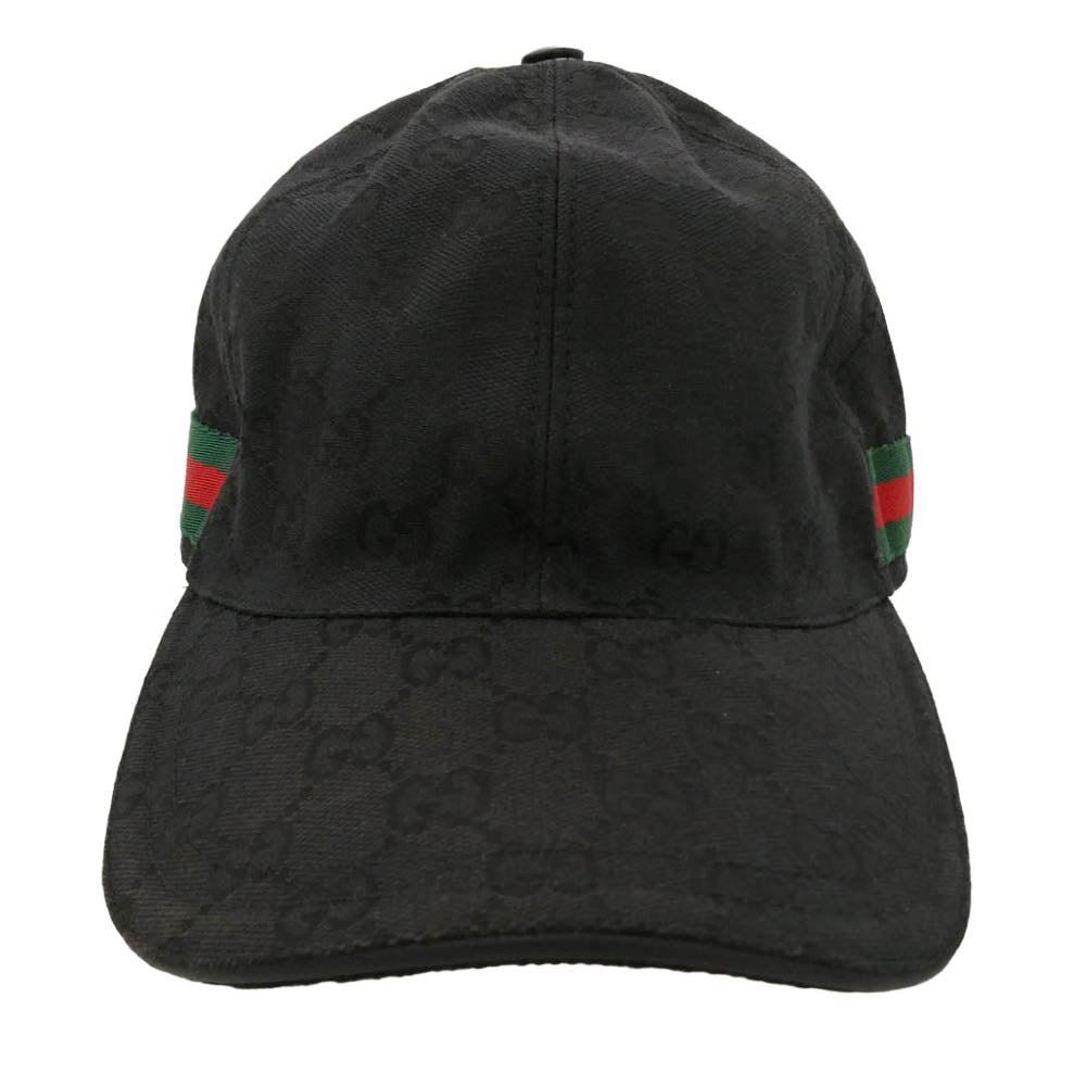 GUCCI グッチ 200035 KQWBG ORIGINAL GG CANVAS BASEBALL HAT オリジナル ジージー キャンバス ベースボール ハット キャップ 帽子 ブラック系 XL【中古】