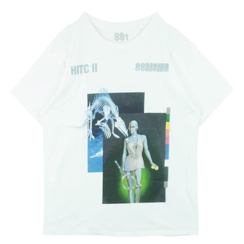 エイティーエイトライジング 空山基 SORAYAMA グラフィック プリント Tシャツ 半袖 カットソー ホワイト系 L【中古】