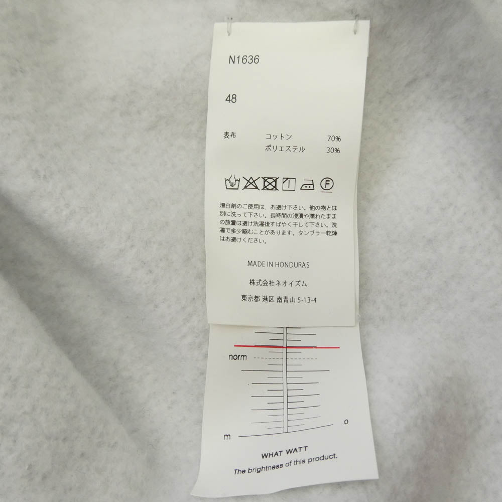 NEON SIGN ネオンサイン Nmw Research Center Nmw.R.C. ロゴ プリント スウェット プルオーバー パーカー グレー系 48【中古】