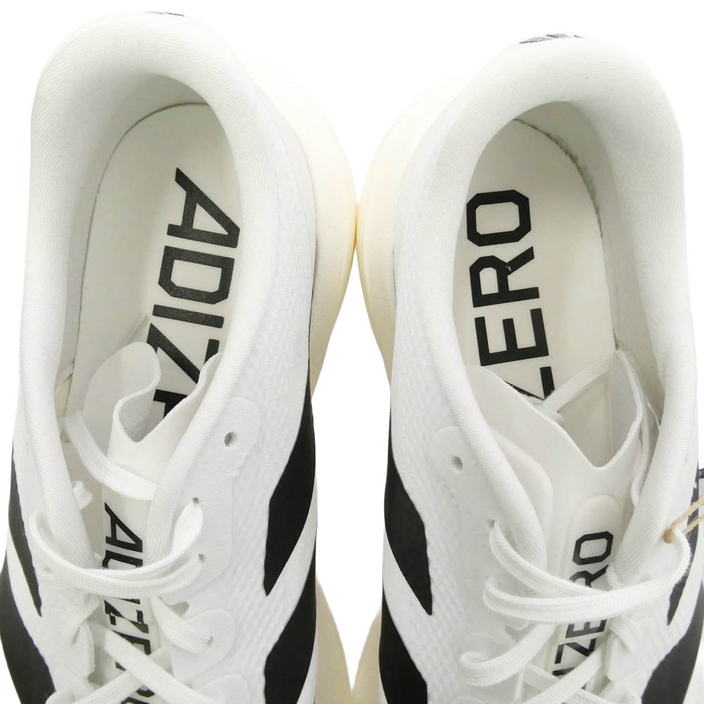 adidas アディダス JR1912 Adizero EVO SL Woven Footwear White Core Black アディゼロ エヴォ SL ウーブン フットウェアホワイト コアブラック ローカットスニーカー ホワイト系 ブラック系 27.5cm【新古品】【未使用】【中古】