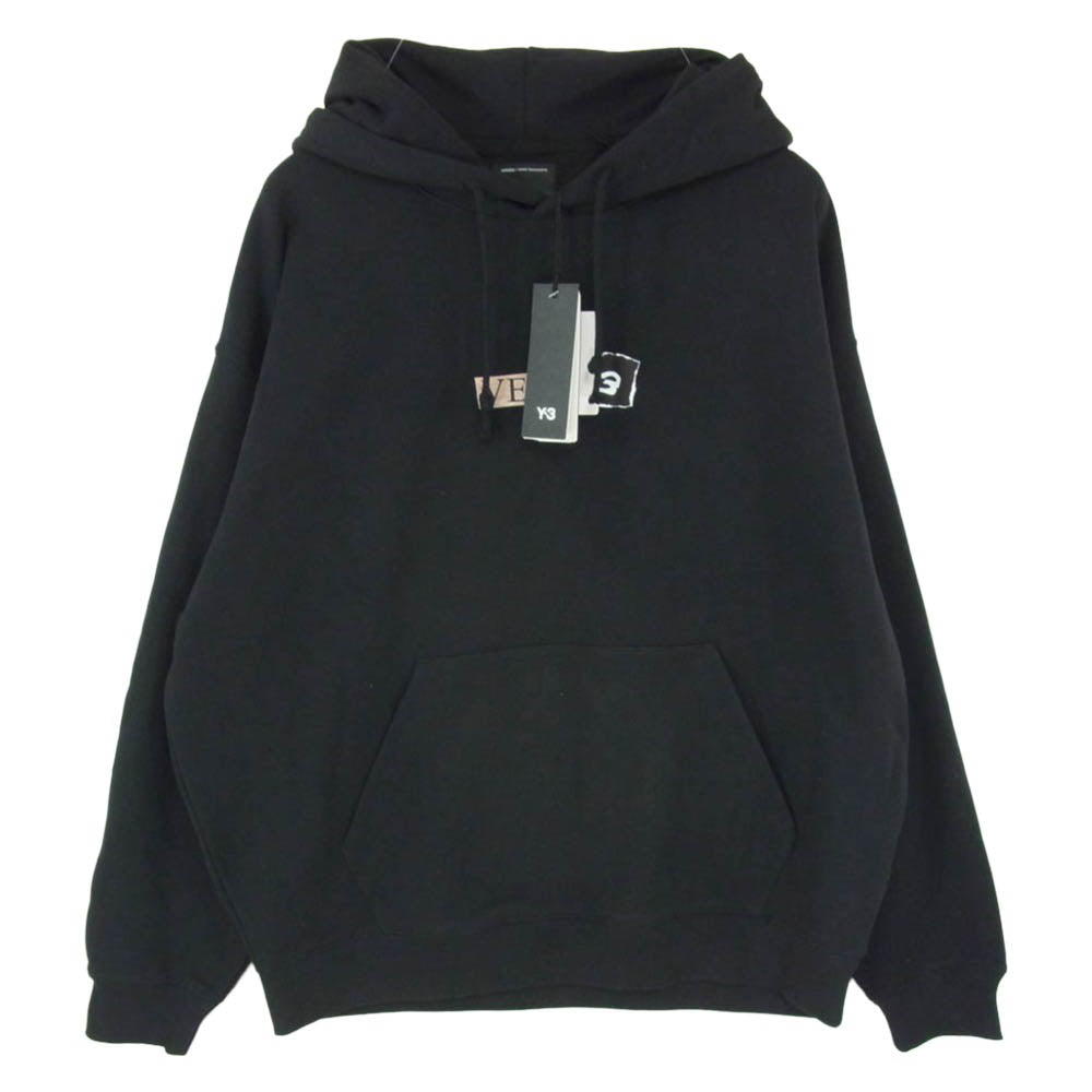 Y-3 Yohji Yamamoto ワイスリー ヨウジヤマモト 26SS KR2208-APPS26 BRUSHED TERRY GFX ブラッシュド テリー グラフィック フーディー プルオーバー パーカー ブラック系 L【新古品】【未使用】【中古】