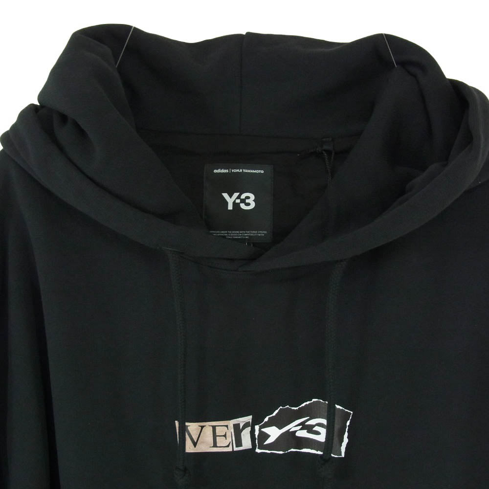 Y-3 Yohji Yamamoto ワイスリー ヨウジヤマモト 26SS KR2208-APPS26 BRUSHED TERRY GFX ブラッシュド テリー グラフィック フーディー プルオーバー パーカー ブラック系 L【新古品】【未使用】【中古】