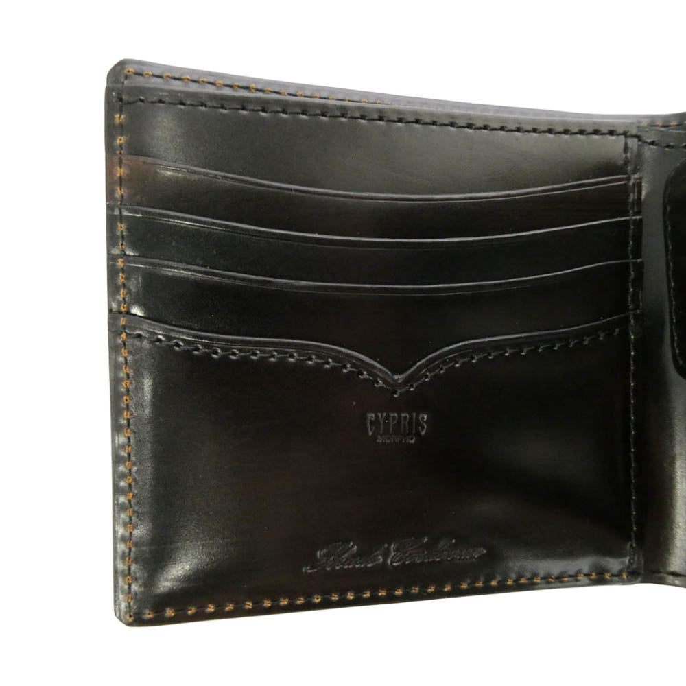 CYPRIS キプリス 5721 コードバン 二つ折り レザー 財布 ダークブラウン系【美品】【中古】