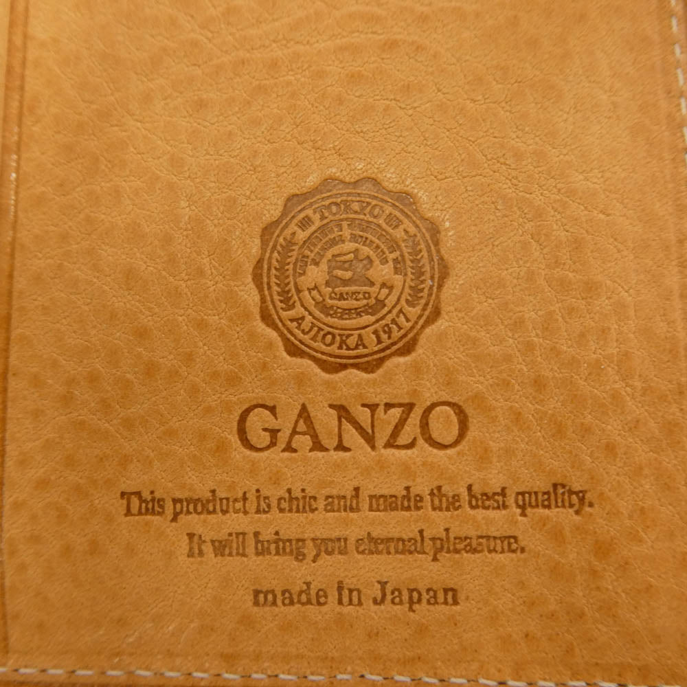 GANZO ガンゾ 57217 シンブライドル レザー 手帳カバー ブラック系 ライトブラウン系【美品】【中古】