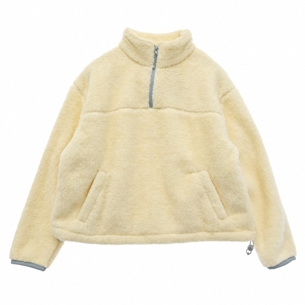 Levi's リーバイス A9339-0002 Canyon 1/4 Zip Sweatshirt レディース プルオーバー フリース ジャケット ホワイト系 XS【新古品】【未使用】【中古】