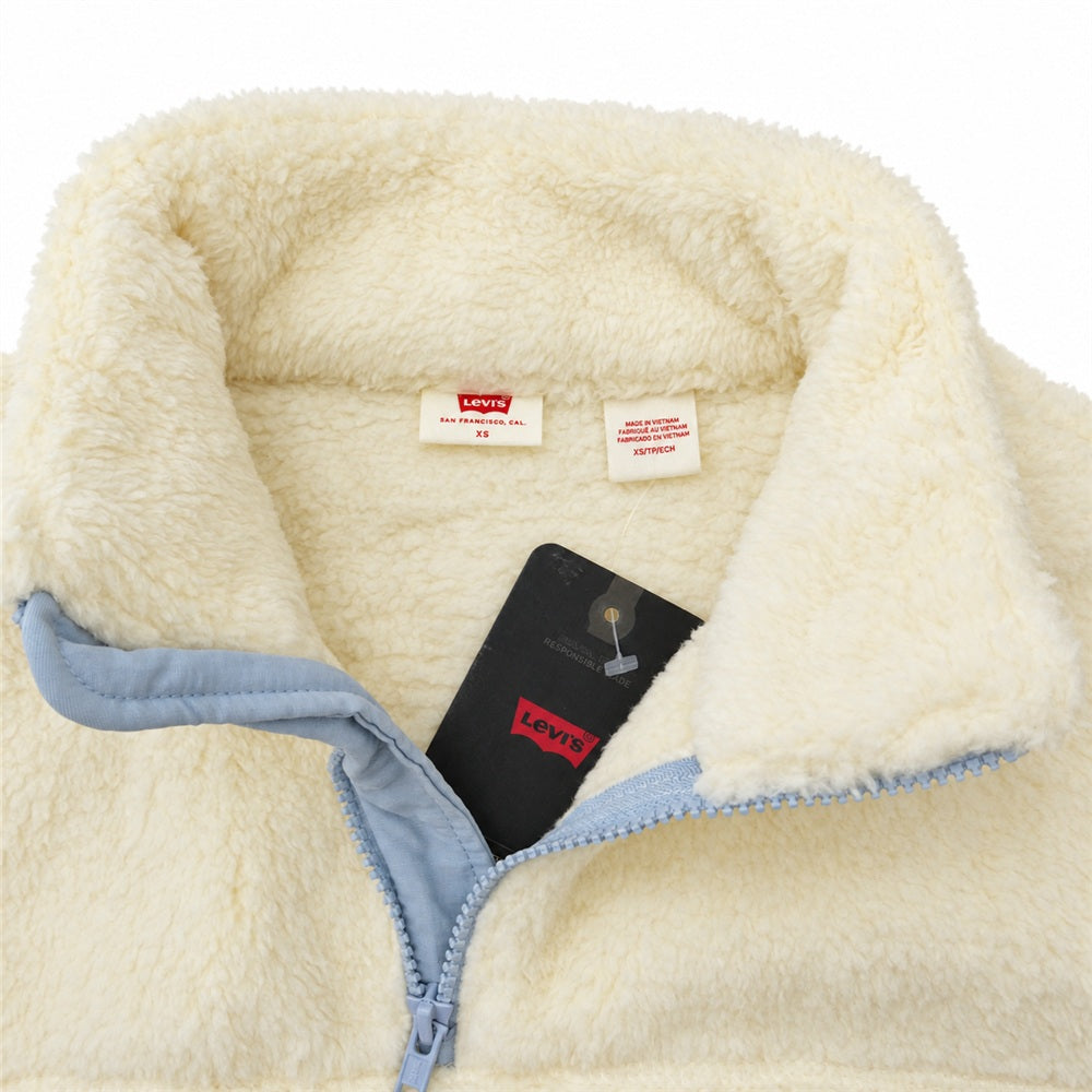 Levi's リーバイス A9339-0002 Canyon 1/4 Zip Sweatshirt レディース プルオーバー フリース ジャケット ホワイト系 XS【新古品】【未使用】【中古】