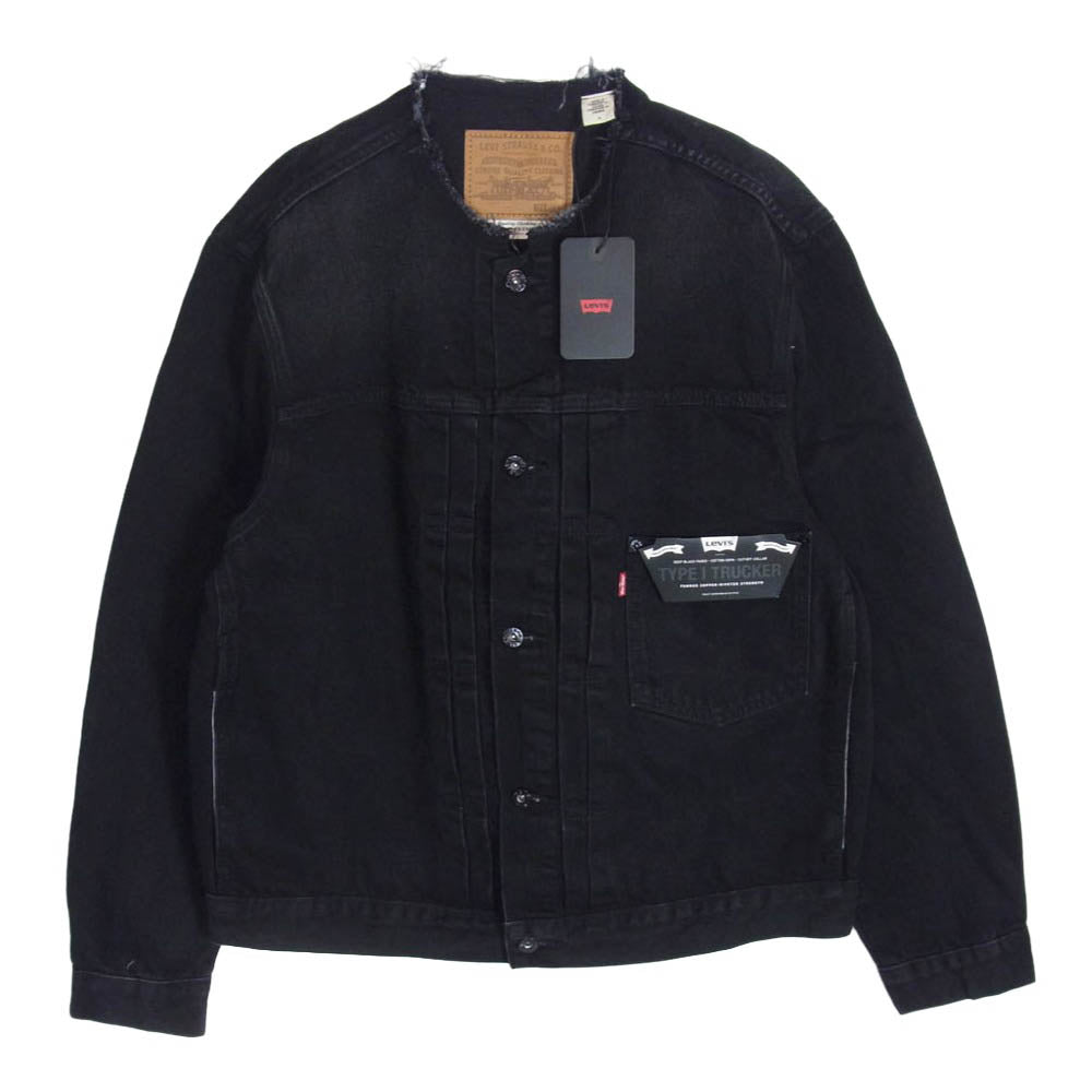 Levi's リーバイス EDIFICE エディフィス 003T4-0000 Premium EDIFICE別注 COLLARLESS Jacket 加工 ノーカラー デニム ジャケット ブラック系 L【新古品】【未使用】【中古】