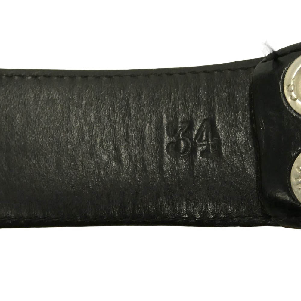 CHROME HEARTS クロムハーツ（原本無） 1.5 STRAP ホースシューリベッツ レザーベルト ストラップ 32 ブラック系【中古】