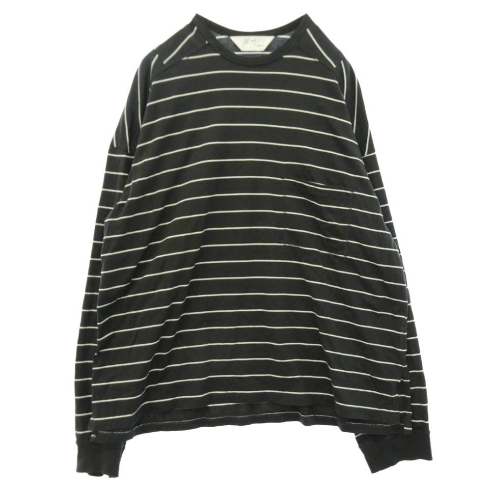 ANCELLM アンセルム 26SS ANC-CT161 BORDER LS ボーダー ロングスリーブ Tシャツ 長袖 カットソー ブラック系 1【中古】