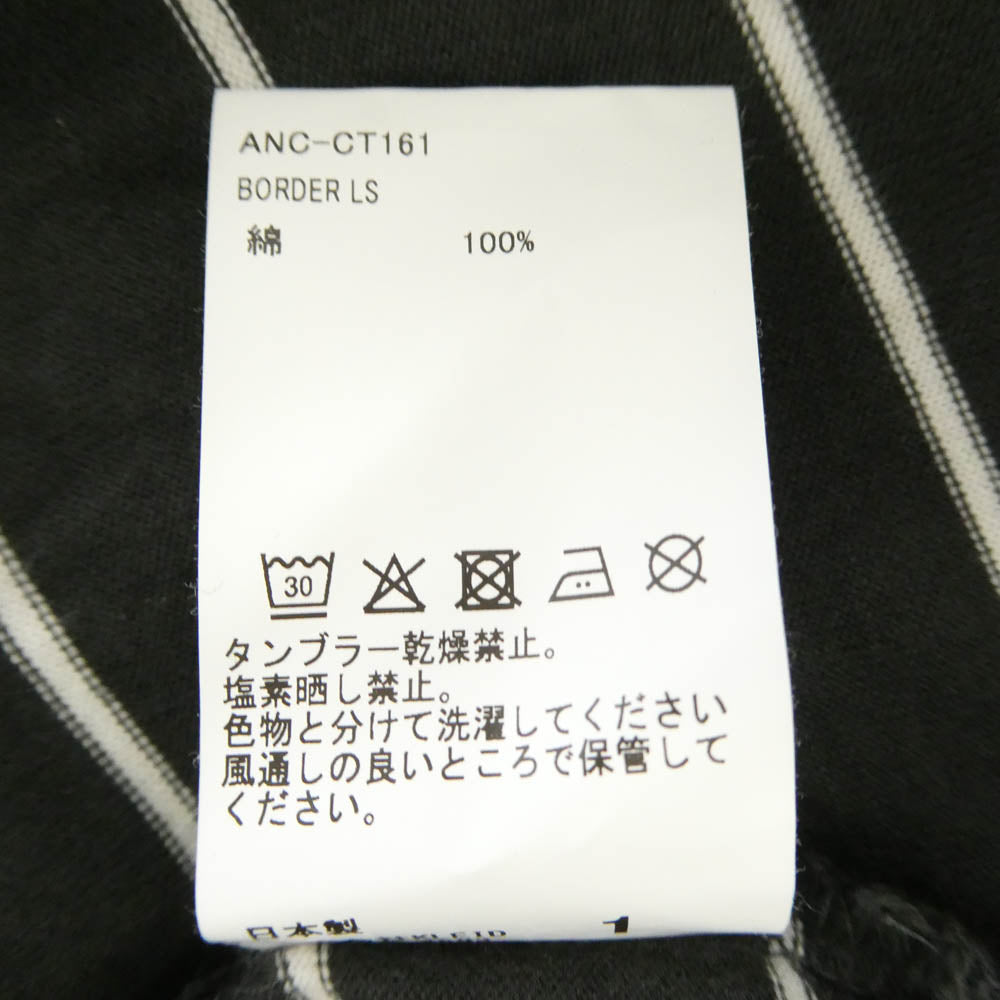 ANCELLM アンセルム 26SS ANC-CT161 BORDER LS ボーダー ロングスリーブ Tシャツ 長袖 カットソー ブラック系 1【中古】