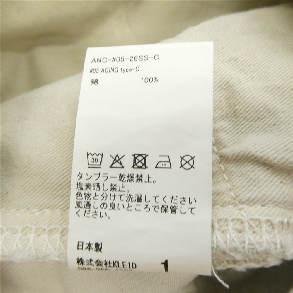ANCELLM アンセルム 26SS ANC-＃5-26SS-C ＃05 AGING type-C エイジング 加工 ワイド デニム パンツ ホワイト系 1【中古】