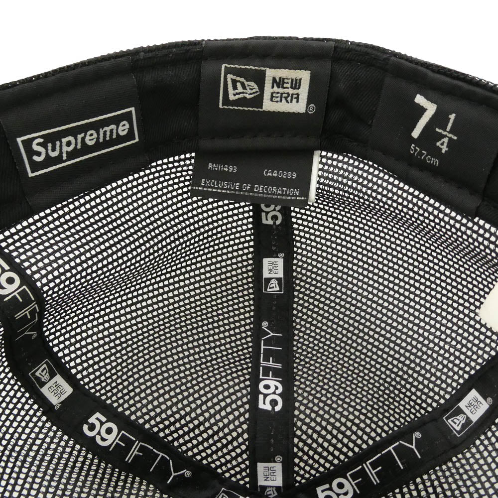 Supreme シュプリーム NEW ERA ニューエラ 23SS × NEW ERA Box Logo Mesh 59FIFTY 7 1/4 ニューエラ ボックスロゴ メッシュキャップ ブラック ブラック系 7 1/4【中古】