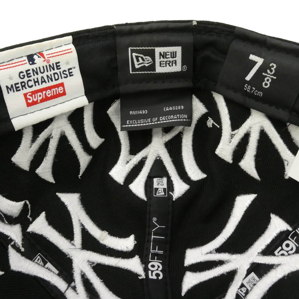 Supreme シュプリーム NEW ERA ニューエラ 21AW × New York Yankees Box Logo New Era 7 3/8 ニューヨーク ヤンキース ボックス ロゴ キャップ ブラック系 7 3/8【中古】