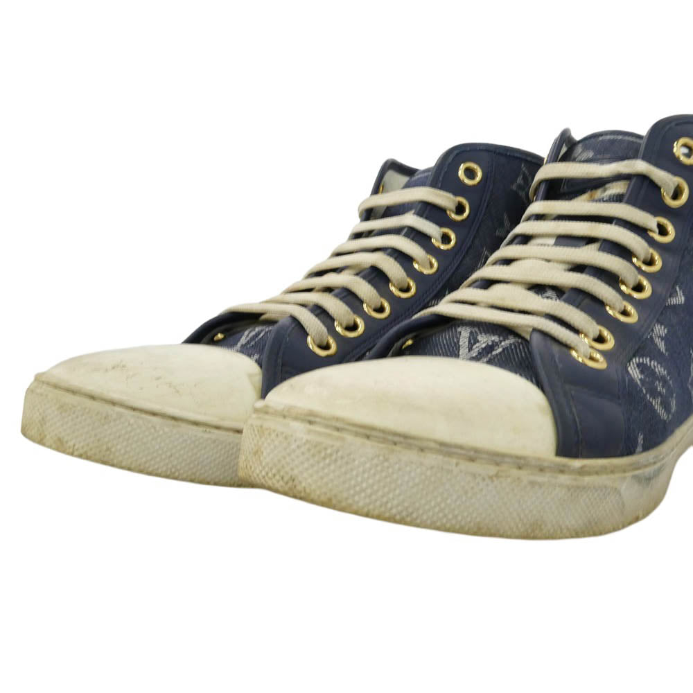 LOUIS VUITTON ルイ・ヴィトン ステラーライン モノグラム ハイカット スニーカー ブルー系 ホワイト系 38【中古】