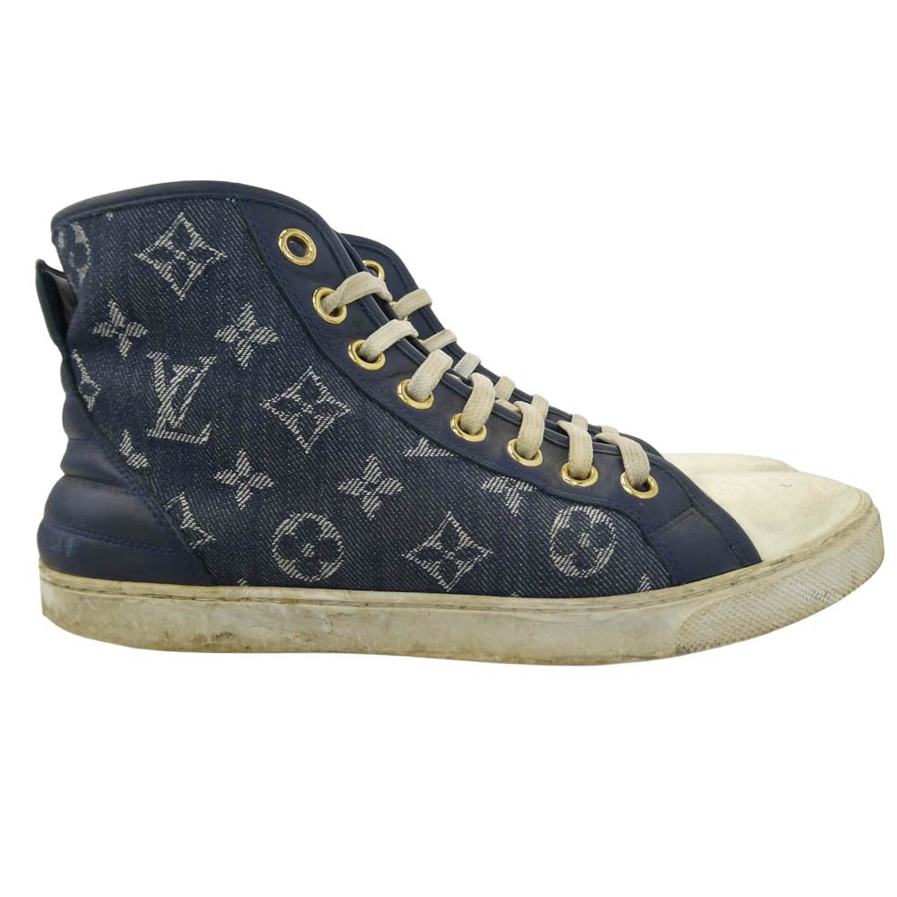 LOUIS VUITTON ルイ・ヴィトン ステラーライン モノグラム ハイカット スニーカー ブルー系 ホワイト系 38【中古】