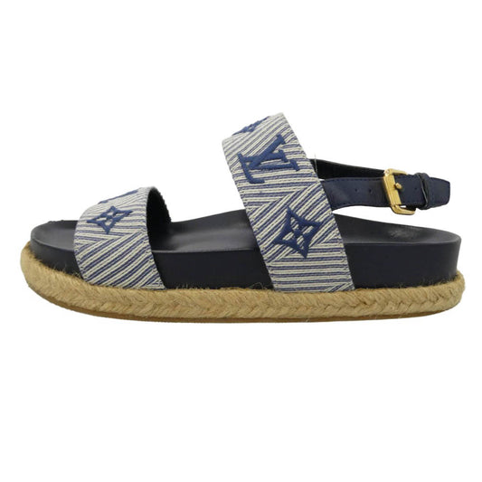 LOUIS VUITTON ルイ・ヴィトン セイルアウェイ サンダル ストラップ ブルー系 ホワイト系 38【中古】