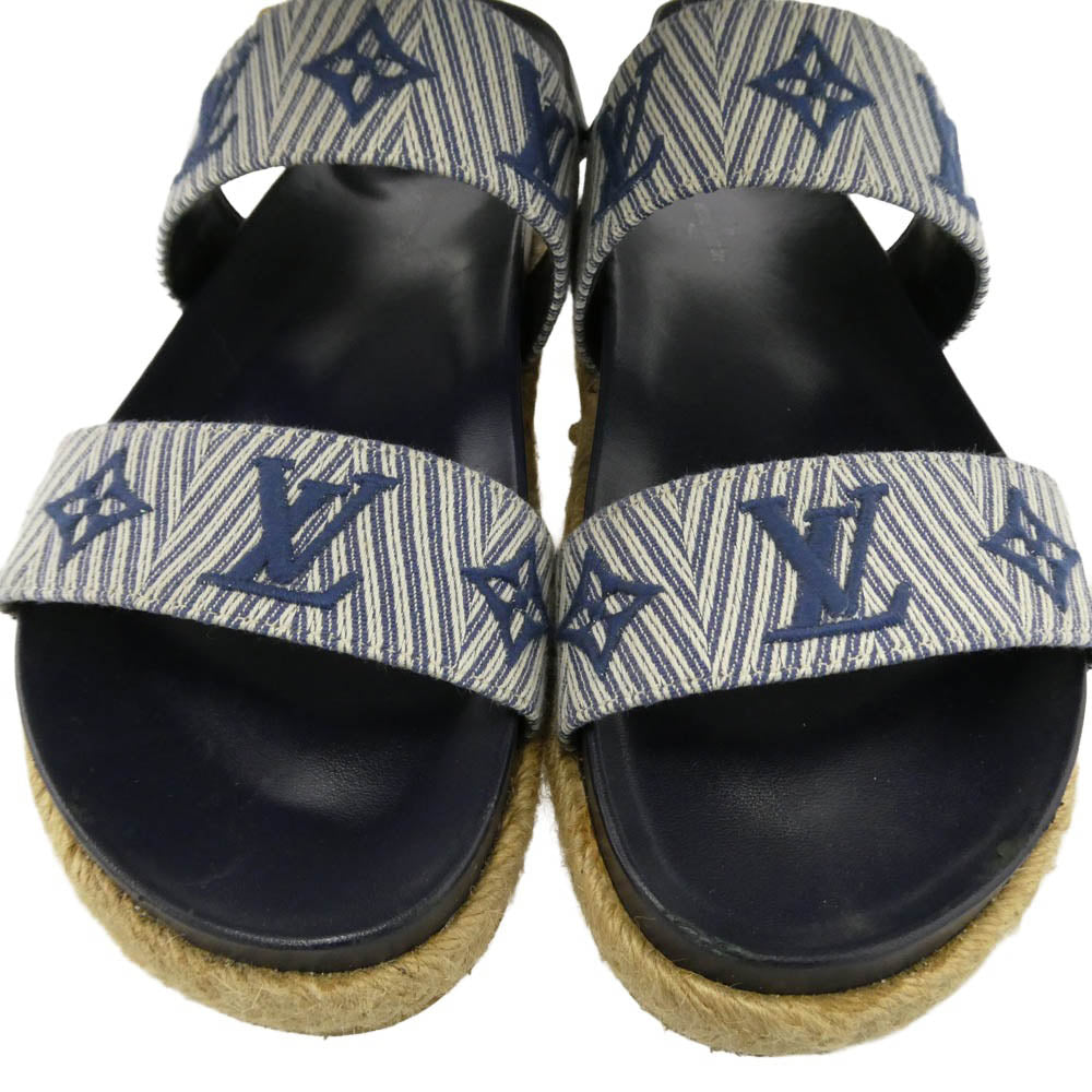 LOUIS VUITTON ルイ・ヴィトン セイルアウェイ サンダル ストラップ ブルー系 ホワイト系 38【中古】