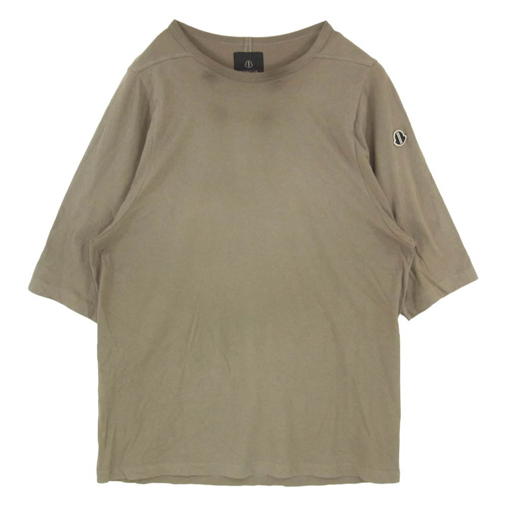 Rick Owens リックオウエンス MONCLER モンクレール J209N8C00002 MONCLER モンクレール CREWNECK SS T ロゴワッペン クルーネック 半袖 Tシャツ カットソー カーキ系 XS【中古】