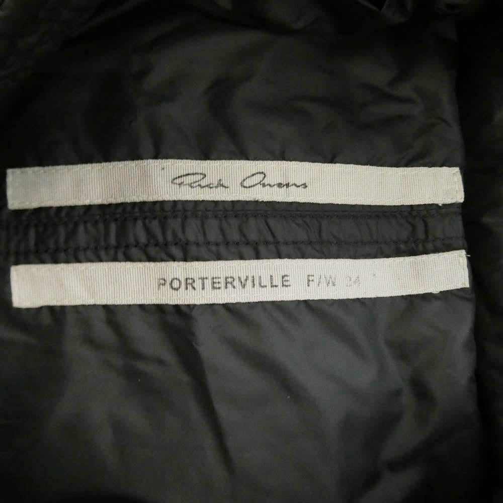 Rick Owens リックオウエンス 24AW RU02D6747-NPD3 PORTERVILLE期 LUXOR FLIGHT VEST フライト ダウンベスト ブラック系 44【中古】