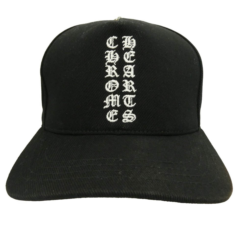 CHROME HEARTS クロムハーツ（原本無） Vertical Logo Trucker Cap クロスボールボタン ヴァーティカルロゴ トラッカーキャップ 帽子 ブラック系【中古】