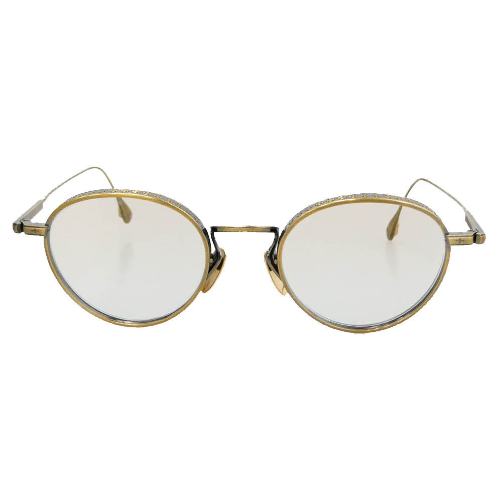CHROME HEARTS クロムハーツ（原本無） THICK シック ボストン アイウェア 眼鏡 ゴールド系 48□22-151【中古】