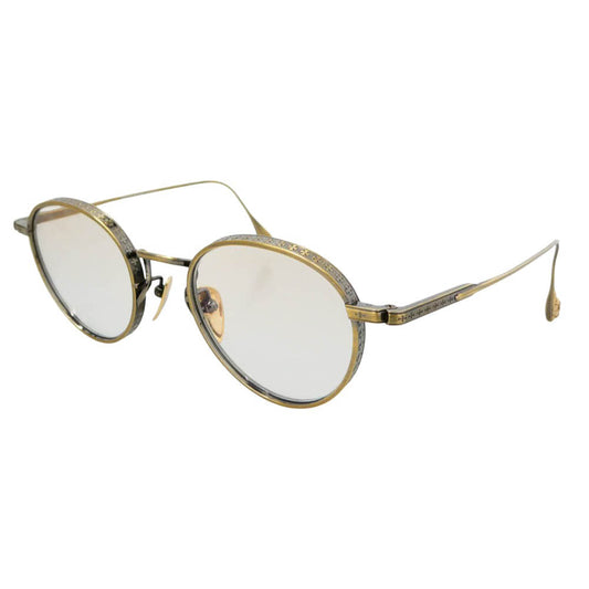 CHROME HEARTS クロムハーツ（原本無） THICK シック ボストン アイウェア 眼鏡 ゴールド系 48□22-151【中古】