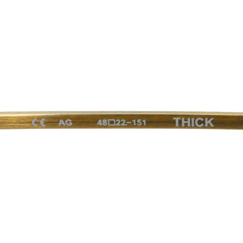 CHROME HEARTS クロムハーツ（原本無） THICK シック ボストン アイウェア 眼鏡 ゴールド系 48□22-151【中古】