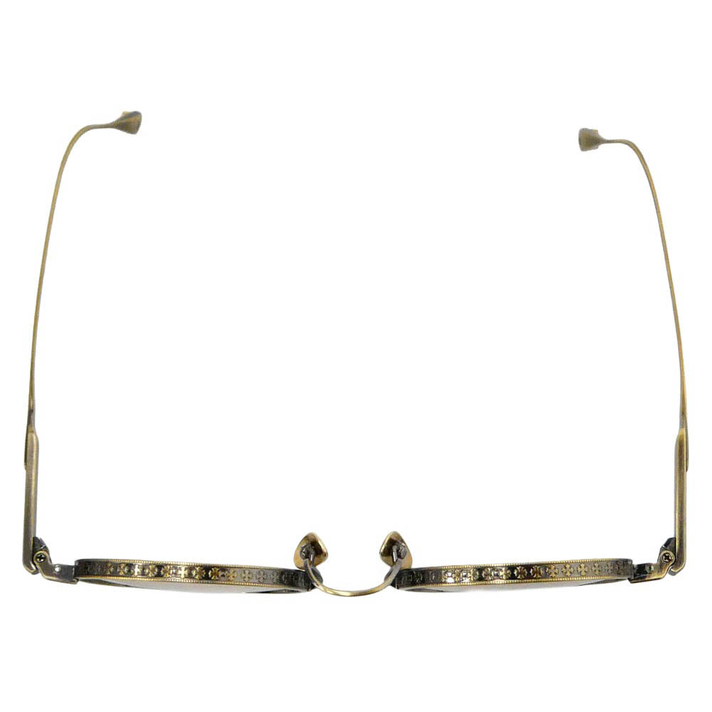 CHROME HEARTS クロムハーツ（原本無） THICK シック ボストン アイウェア 眼鏡 ゴールド系 48□22-151【中古】