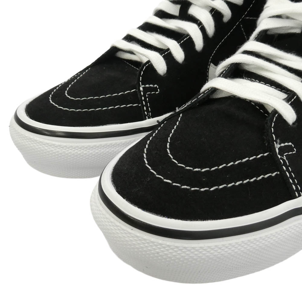 VANS バンズ VN0A5FCCY28 SKATE SK8-HI スケートハイ スエード スニーカー ブラック ブラック系 ホワイト系 26cm【極上美品】【中古】