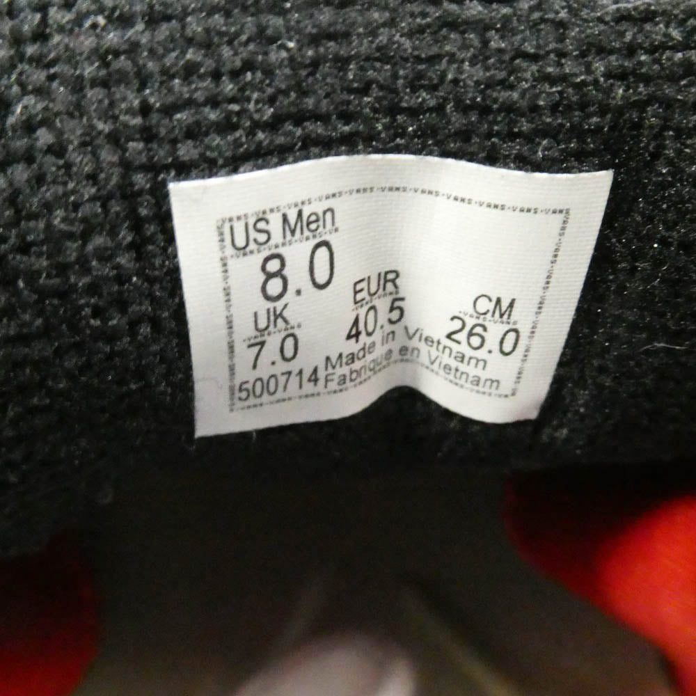 VANS バンズ VN0A5FCCY28 SKATE SK8-HI スケートハイ スエード スニーカー ブラック ブラック系 ホワイト系 26cm【極上美品】【中古】