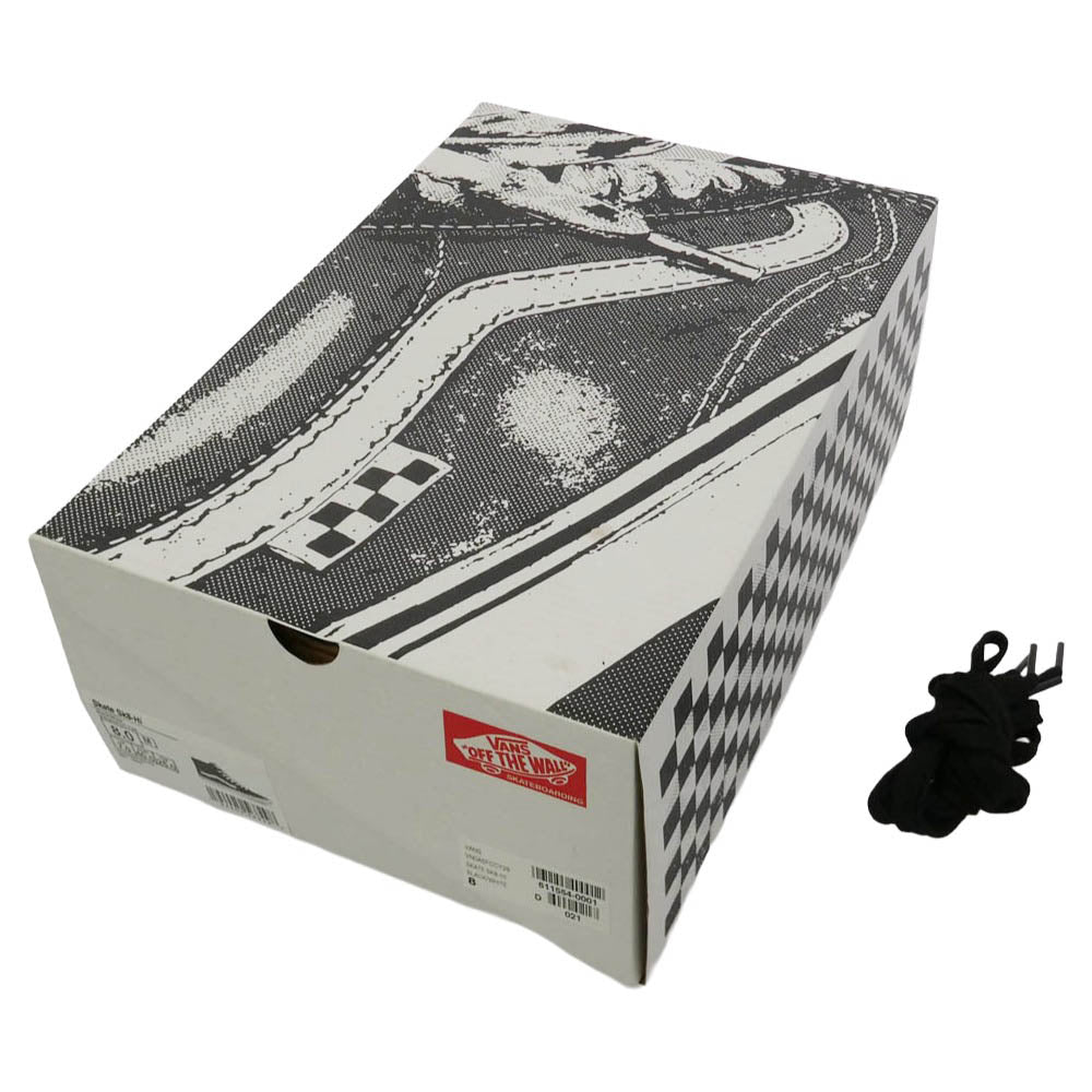 VANS バンズ VN0A5FCCY28 SKATE SK8-HI スケートハイ スエード スニーカー ブラック ブラック系 ホワイト系 26cm【極上美品】【中古】