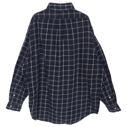POLO RALPH LAUREN ポロ・ラルフローレン 90s BLAIRE チェック ボタンダウン 長袖 シャツ ネイビー系 L【中古】