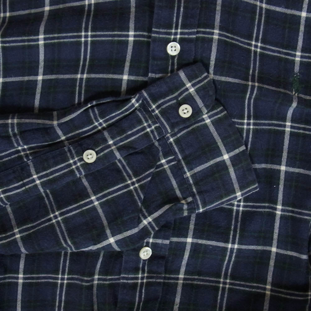 POLO RALPH LAUREN ポロ・ラルフローレン 90s BLAIRE チェック ボタンダウン 長袖 シャツ ネイビー系 L【中古】