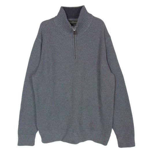 Eddie Bauer エディー・バウアー ハーフジップ ニット セーター グレー系 XL【中古】
