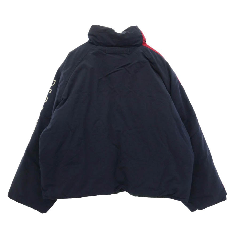 NAUTICA ノーティカ ロゴ刺繍 リバーシブル ダウン ジャケット 中国製 ダークネイビー系 ダークグリーン系 XXL【中古】