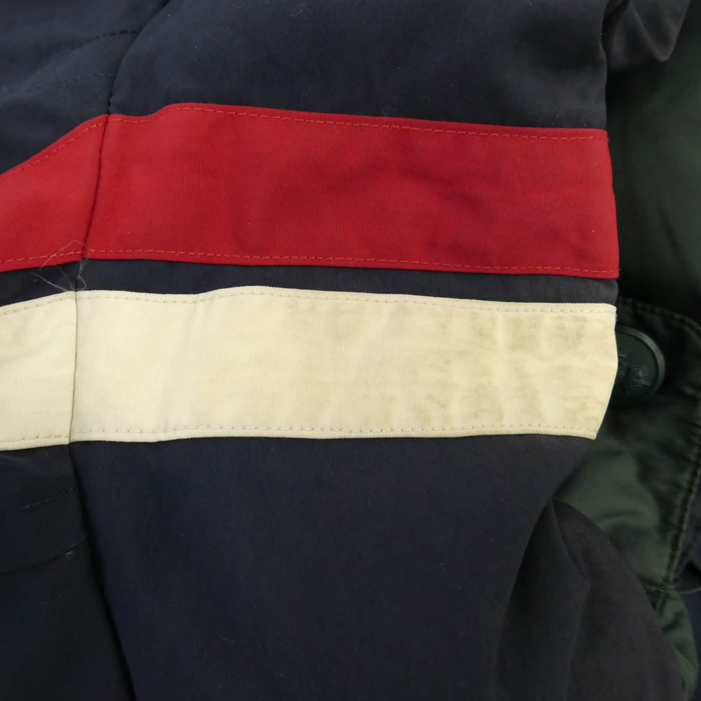 NAUTICA ノーティカ ロゴ刺繍 リバーシブル ダウン ジャケット 中国製 ダークネイビー系 ダークグリーン系 XXL【中古】