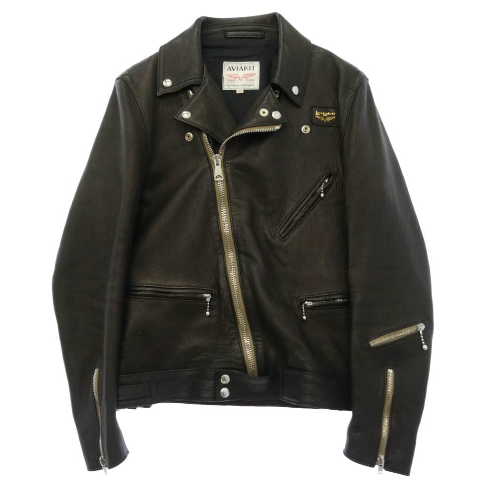 Lewis Leathers ルイスレザー The REAL McCOY'S ザリアルマッコイズ × The Real McCoys Deerskin Cyclone リアルマッコイズ サイクロン 441T ディアスキン ダブルライダース レザー ジャケット 40 ダークブラウン系 40【中古】